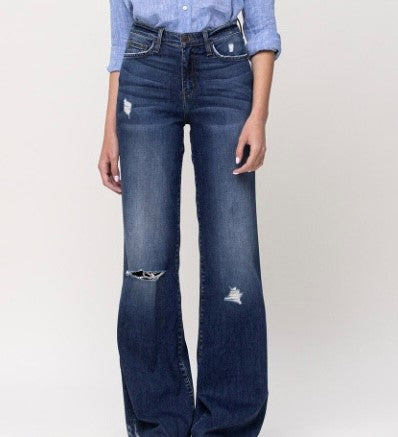 Ocean View High Rise Distressed Wide Leg