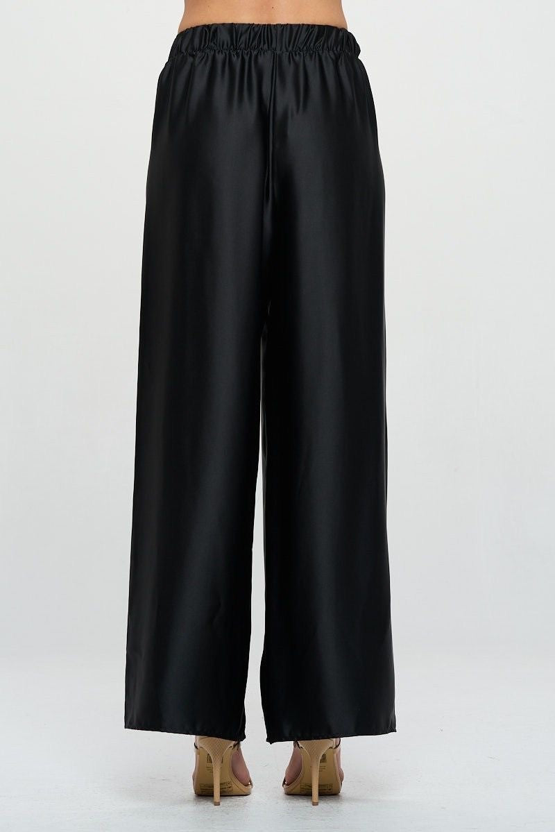 Black Satin Pants
