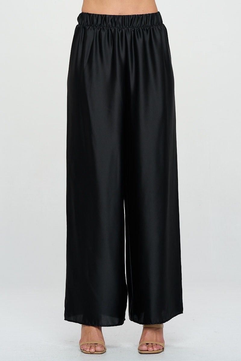 Black Satin Pants