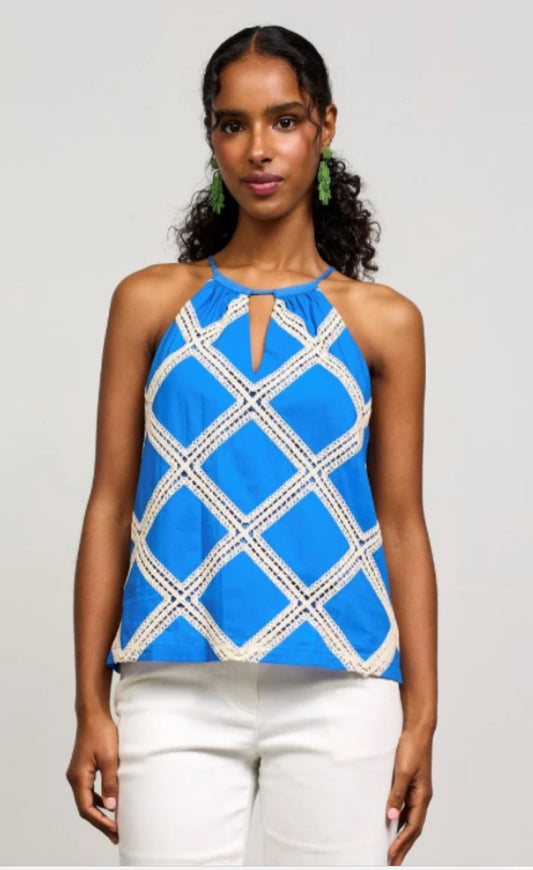 Blue Crochet tank