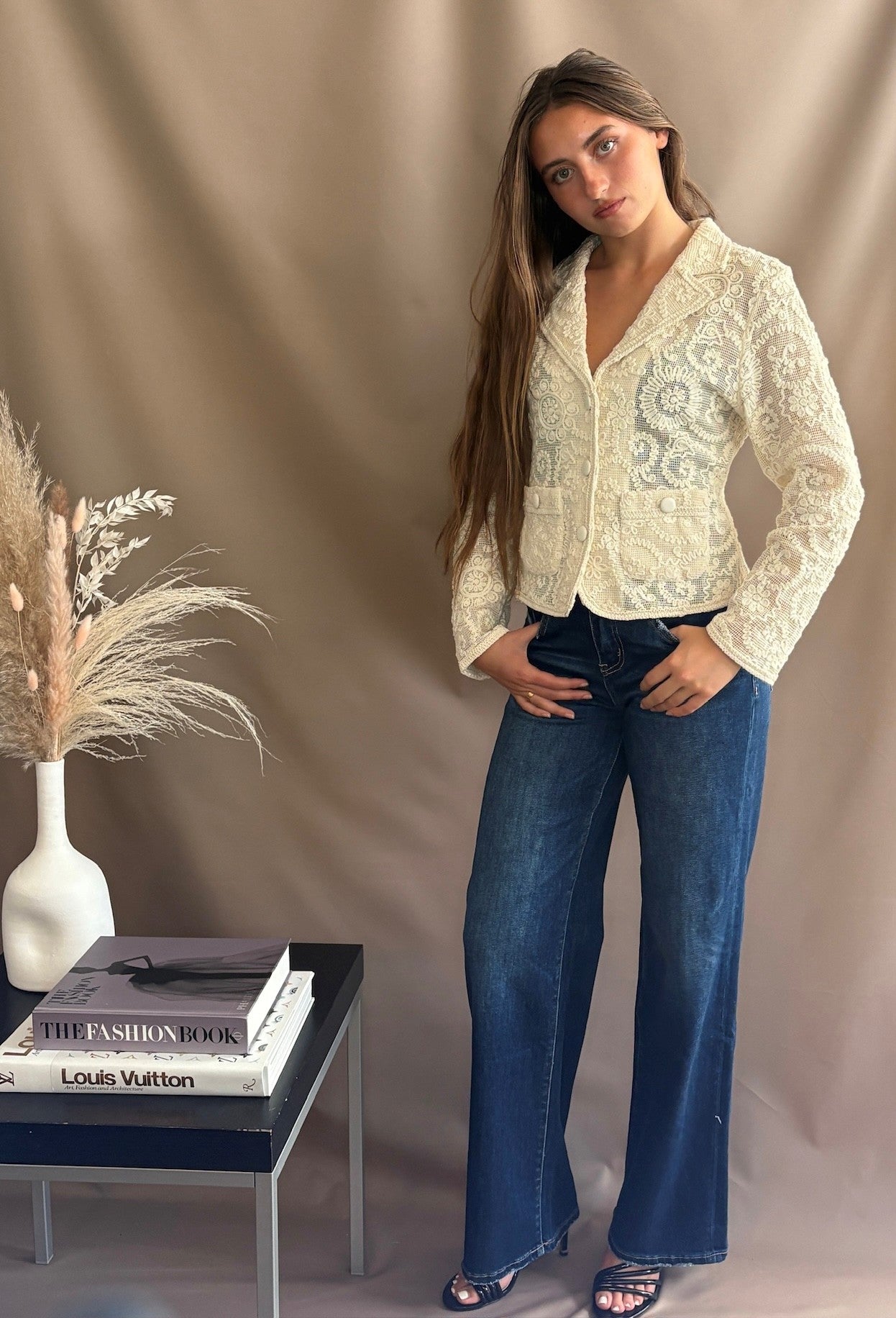 Natural Crochet Blazer