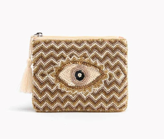 Brown Evil Eye Coin Bag