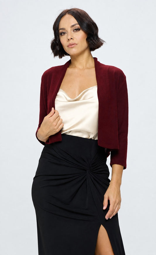The burgundy cardigan