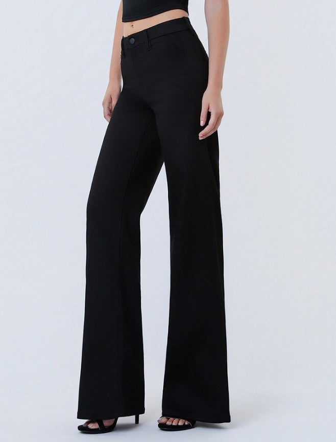 Black high-rise trouser Wide Leg