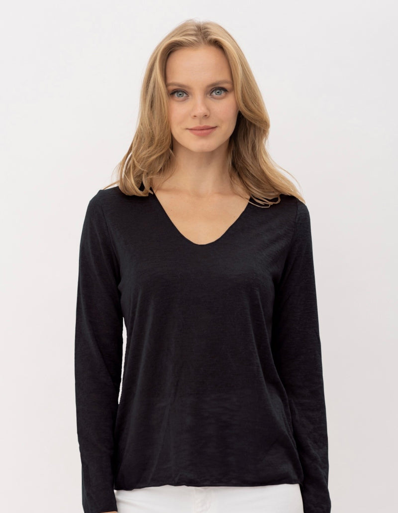 Black Scoop Neck