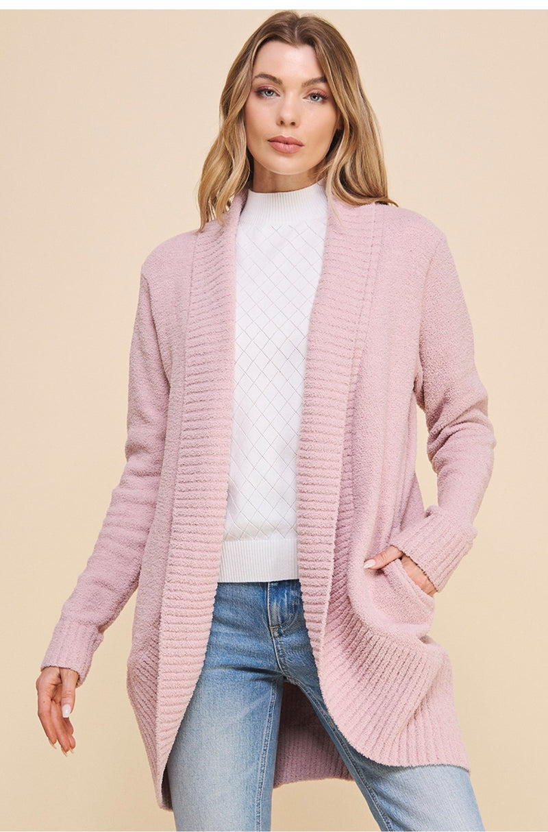 Mauve Cocoon cardigan