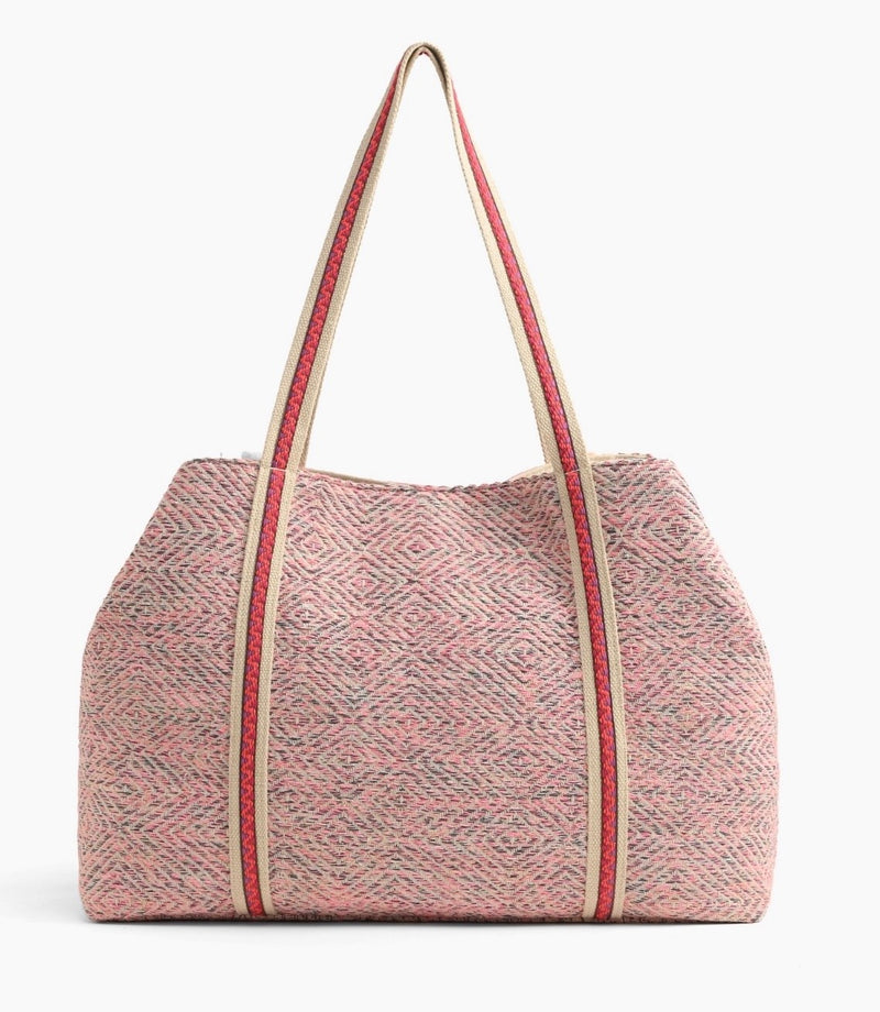 Orange to Mauve Ombré Embellished Tote