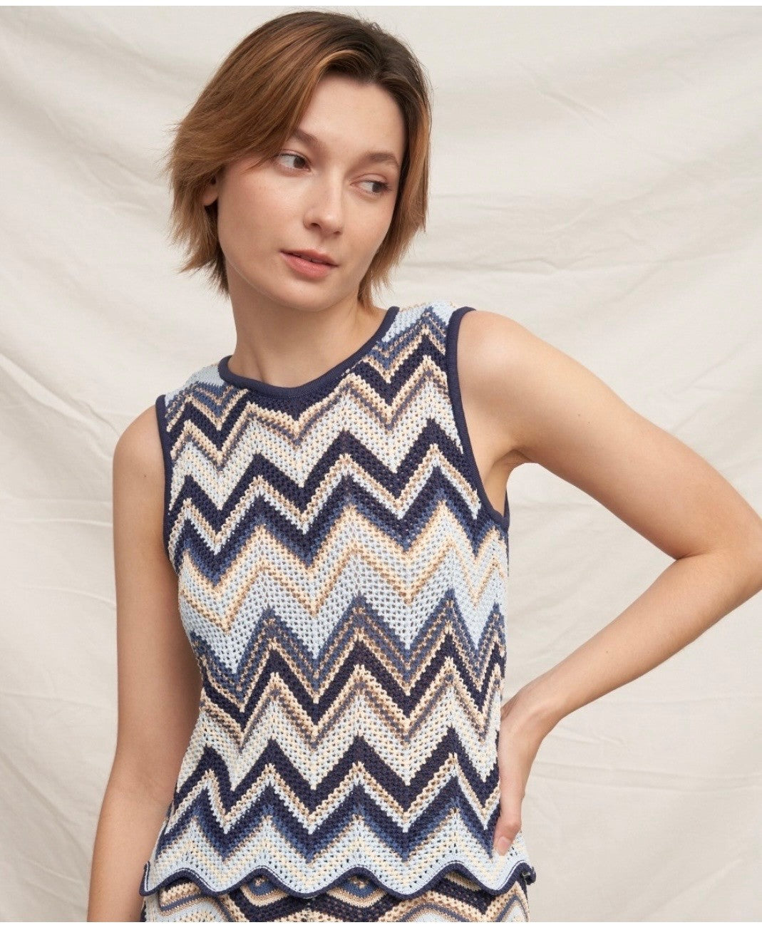 Chevron crocheted Top
