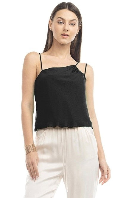 Ruched Asymmetrical Tank in Blank