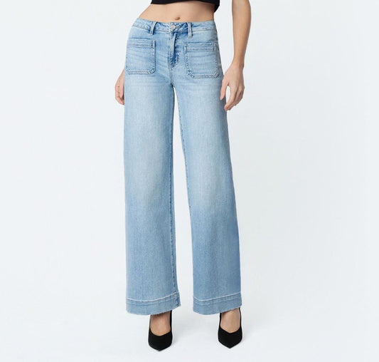 High-rise front patch pocket trouser row