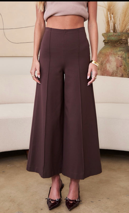 Chocolate, High-rise Flare Pants