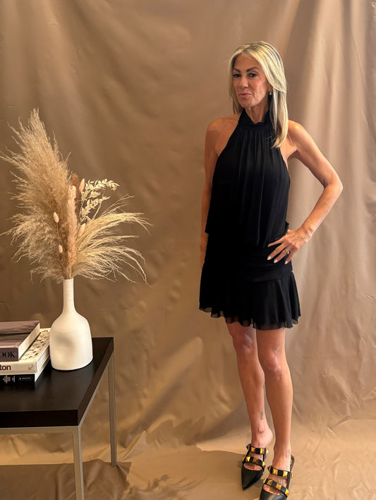 Black halter dress