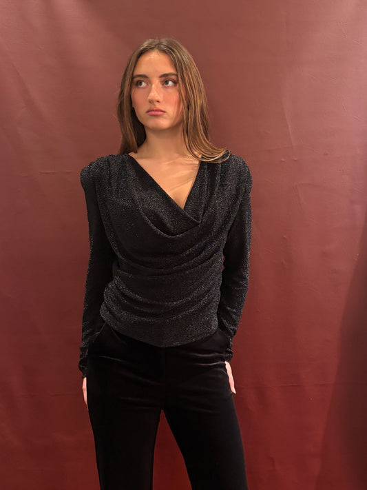 Shimmer Cowl Neck