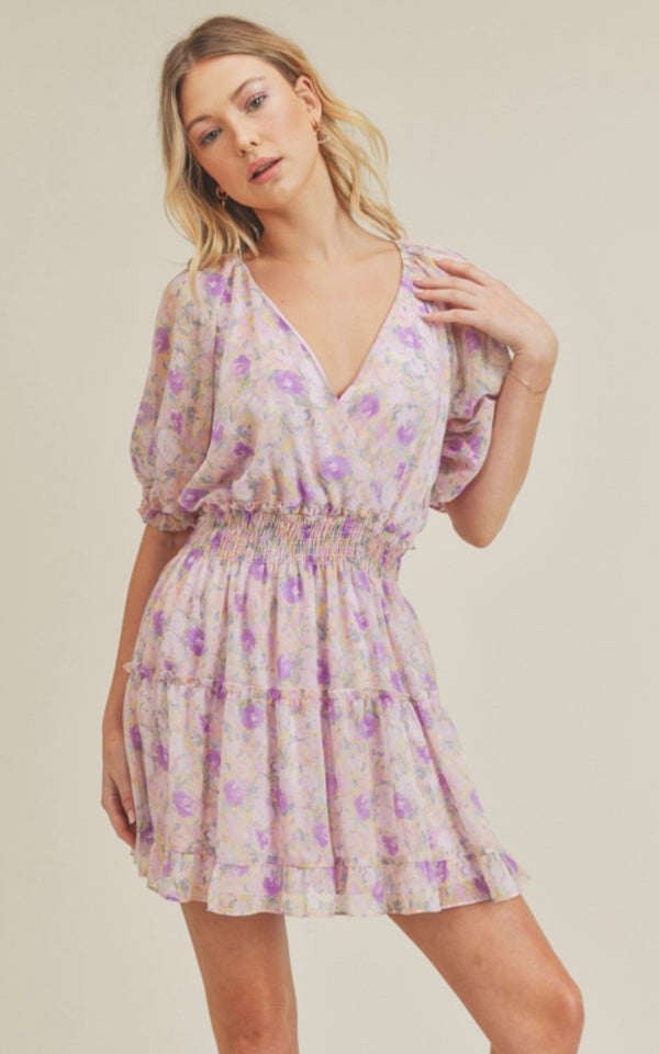 Lavender Floral Garden Dress