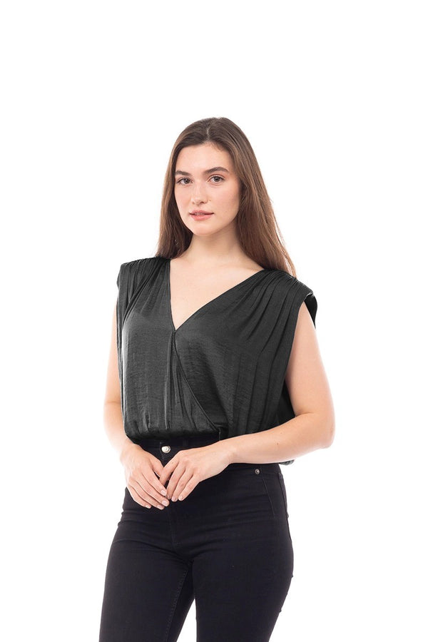 Black Sleeveless with Padded Shoulder