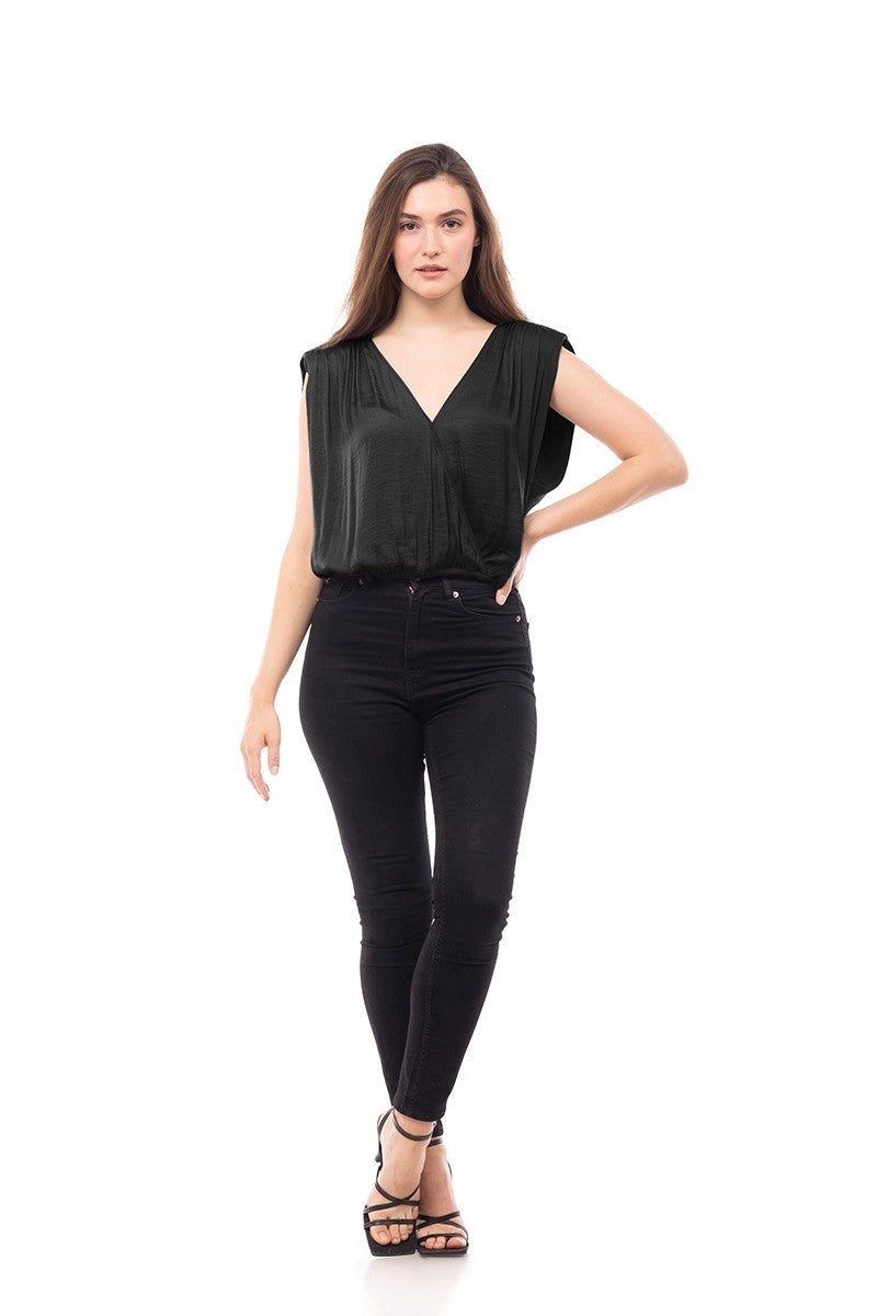 Black Sleeveless with Padded Shoulder