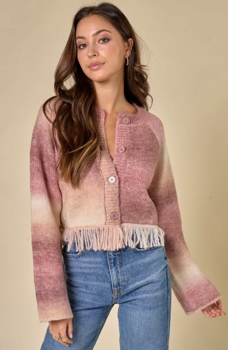 Mauve Ombre with Fringes